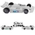 Indy/ Formula Style Die Cast 3" White Race Car - Full Color Imprint Both Sides